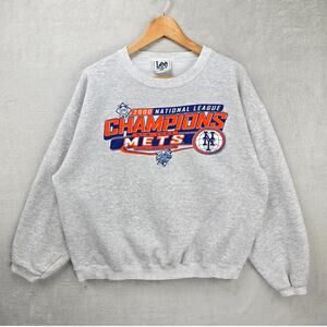 Vintage Lee Sport New York Mets Baseball Sweatshirt XL MLB Y2K 2000 Champions